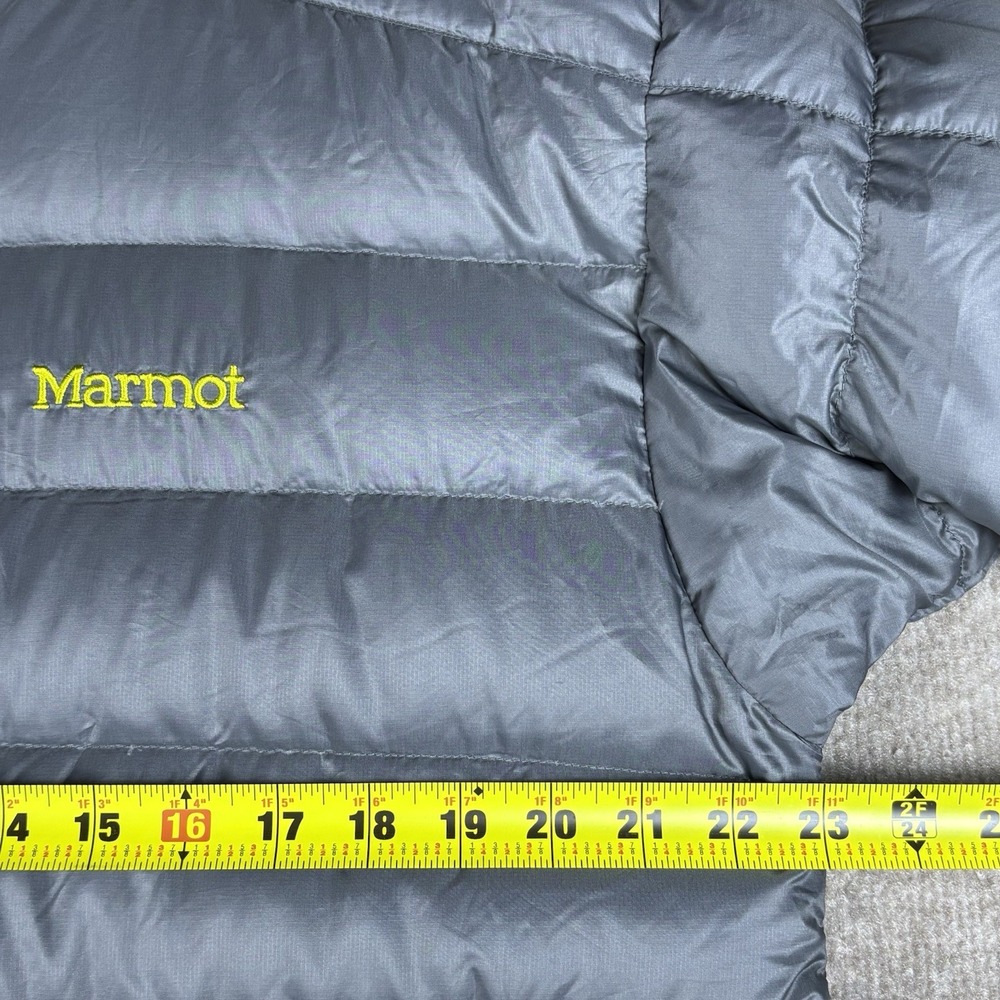 Marmot 800 Fill Down Puffer Jacket Mens Large Gray Full Zip Goose Down Coat - Picture 7 of 14